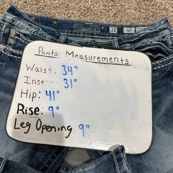 Vtg y2k Women's' Low Rise Miss Me Blue Denim Bootcut Jeans JW5406BV SZ 32 (34) - Picture 10 of 10